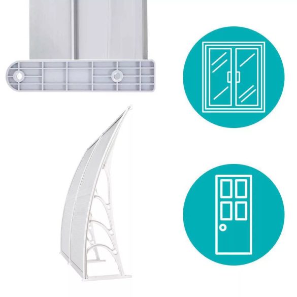 Műanyag előtető több méretben és színben-240x90 cm-fehér