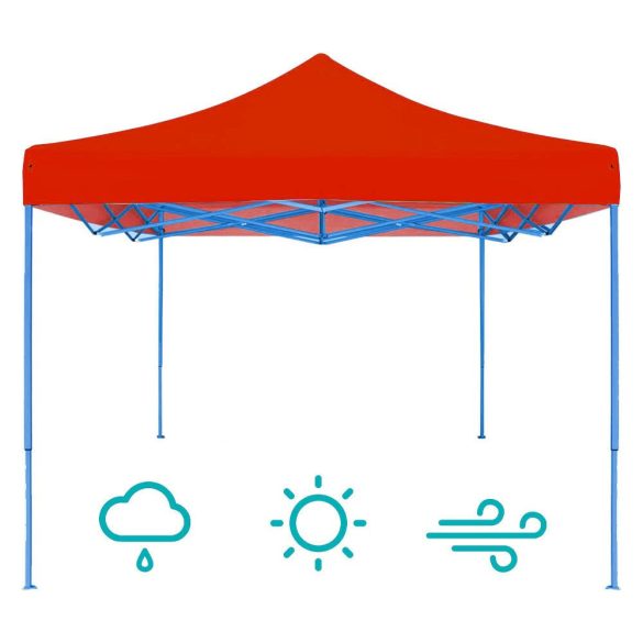 Kerti pavilon, összecsukható 3x3 m, piros