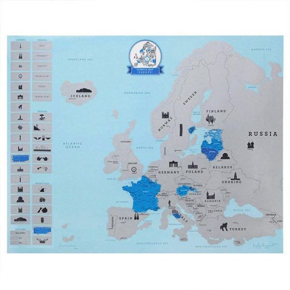 Európa térkép, kaparós