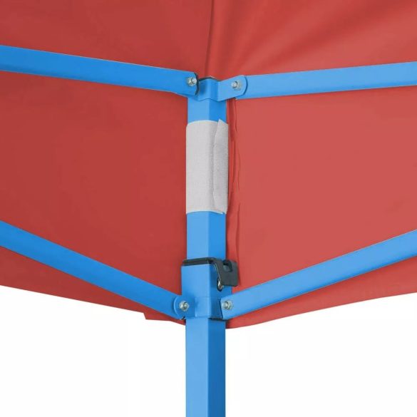 Összecsukható kerti pavilon, 2,9 × 4,25 m, piros színben, fém vázzal, PVC és oxford anyagból, 3 m teljes magassággal, stabil és könnyen felállítható szerkezettel, kültéri használatra