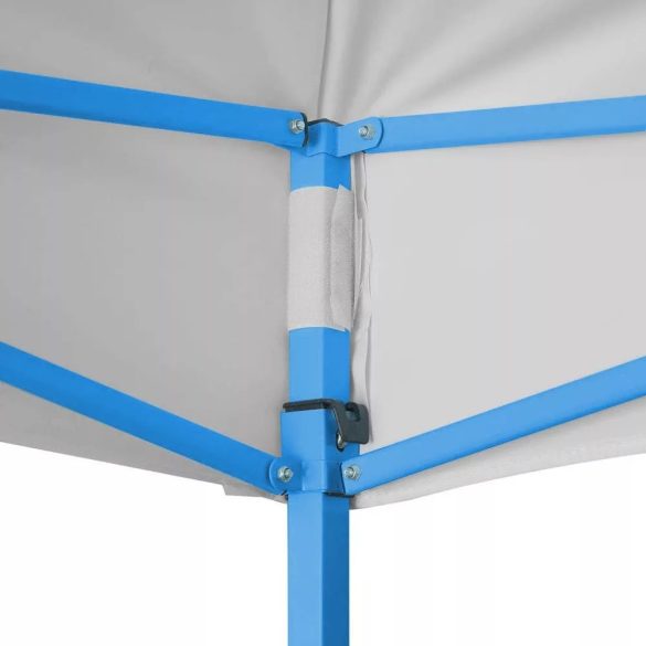 Összecsukható kerti pavilon, 2,9 × 4,25 m, fehér színben, fém vázzal, PVC és oxford anyagból, 3 m teljes magassággal, stabil és könnyen felállítható szerkezettel, kültéri használatra