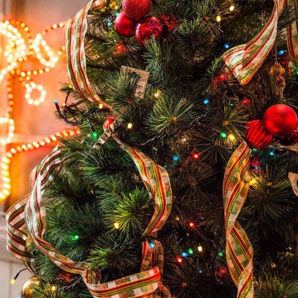 LED fényfüzér, 51 m, 480 LED, színes, 8 világítási móddal, IP44 védelemmel, PVC és réz anyagból, beltéri és kültéri használatra