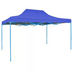   Összecsukható kerti pavilon, 2,9 × 4,25 m, kék színben, fém vázzal, PVC és oxford anyagból, max. 3 m magassággal, stabil és könnyen felállítható szerkezettel, kültéri használatra