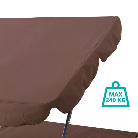Kétszemélyes napozóágy árnyékolóval-sötét barna