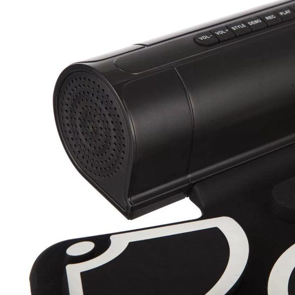 Elektromos dobfelszerelés, 29 × 47 cm, fa dobverőkkel és pedálokkal, állítható hangerővel és tempóval, fülhallgató-csatlakozóval