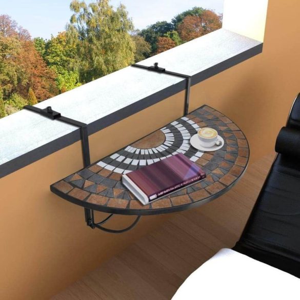 Lehajtható balkon asztal - barna