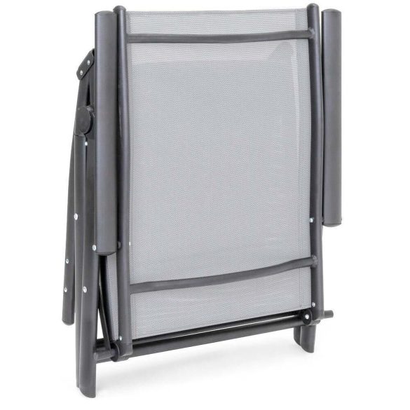 Comfort dönthető és állítható napozóágy, 133 x 50 cm, szürke, alumínium vázzal, összecsukható, szellőző textil borítással