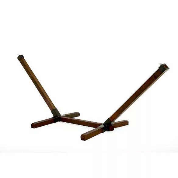 Függőágy tartóállvány, 356,5 x 89 x 104,5 cm, 120 kg teherbírás, fa, masszív, stabil, könnyen összeszerelhető, beltéri és kültéri használatra