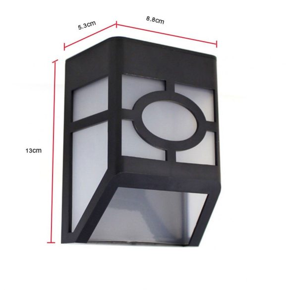 Kültéri lámpa szett, 4 db - os, naplelemes, falra szerelhető, 11.5 x 9 x 5 cm/db, fekete