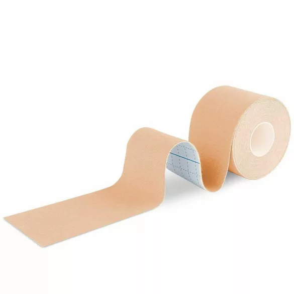 Kineziológiai szalag szett, 4 darab, 5 cm x 5 m, bézs, vízálló, légáteresztő, bőrbarát