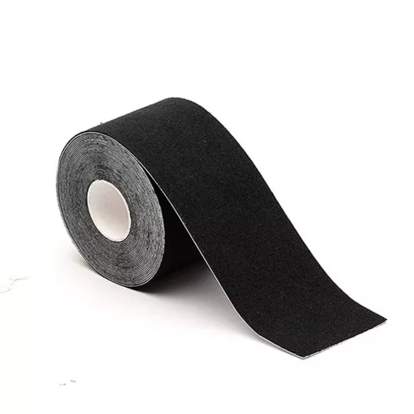 Kineziológiai szalag szett, 4 darab, 5 cm x 5 m, fekete, vízálló, légáteresztő, bőrbarát