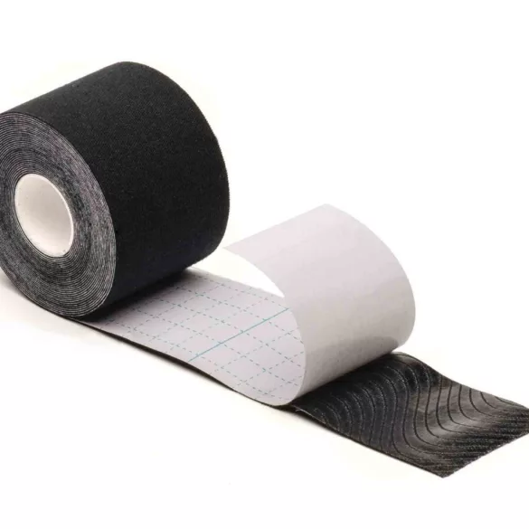 Kineziológiai szalag szett, 4 darab, 5 cm x 5 m, fekete, vízálló, légáteresztő, bőrbarát