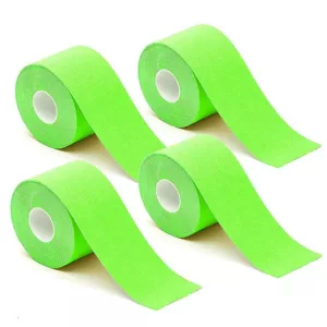 Kineziológiai szalag szett, 4 darab, 5 cm x 5 m, zöld, vízálló, légáteresztő, bőrbarát