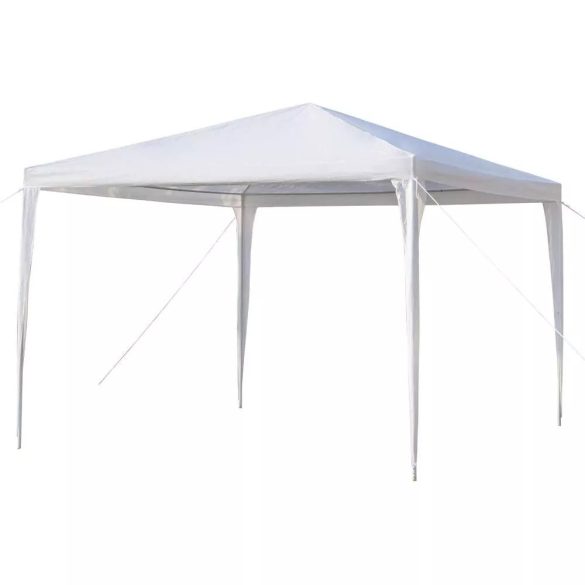 Party sátor, 3 × 3 m, fehér, oldalfalas, ablakos, cipzáras ajtóval