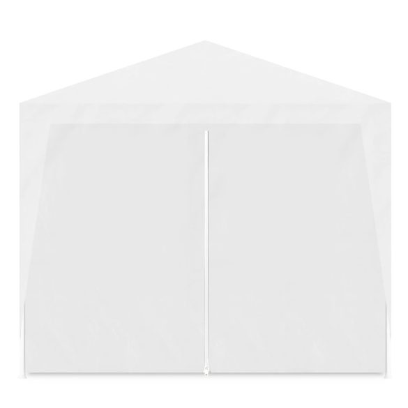 Party sátor, 3 × 6 m, fehér, oldalfalas, ablakos, cipzáras ajtóval