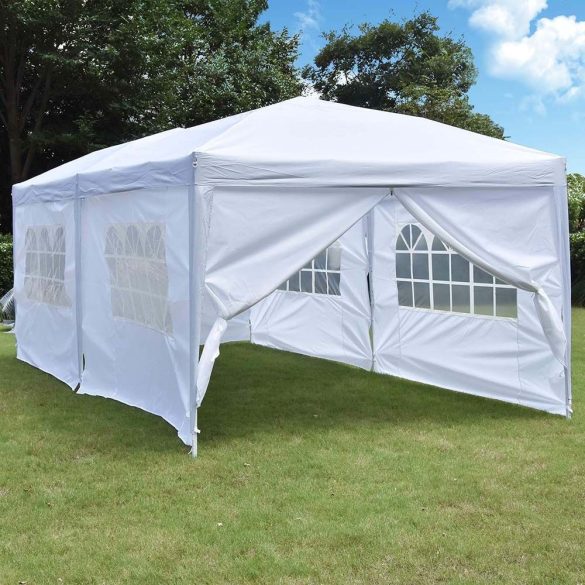 Party sátor, 3 x 6 m, fehér