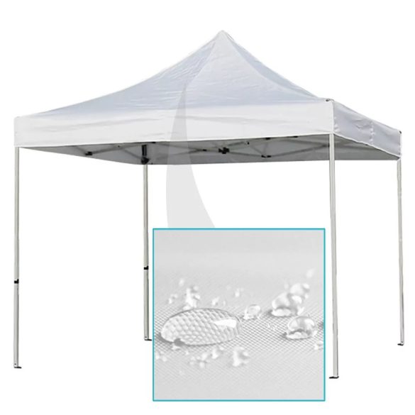 Pavilon tetőponyva, 2,9 × 2,9 m, fehér színben, időjárásálló anyagból, könnyen cserélhető kivitel, meglévő kerti pavilonhoz, kültéri használatra