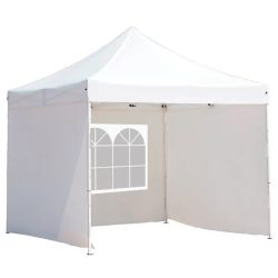   Pavilon tető- és oldalfalponyva, 2,9 × 2,9 m, fehér színben, időjárásálló anyagból, könnyen cserélhető kivitel, meglévő kerti pavilonhoz, kültéri használatra