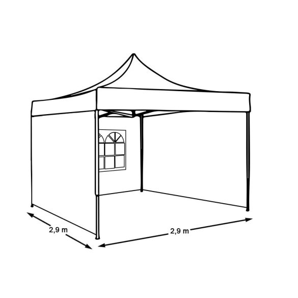 Pavilon tető- és oldalfalponyva, 2,9 × 2,9 m, fehér színben, időjárásálló anyagból, könnyen cserélhető kivitel, meglévő kerti pavilonhoz, kültéri használatra