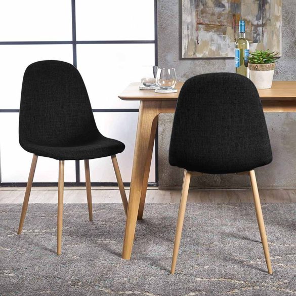 4 db szövetborítású szék, fekete