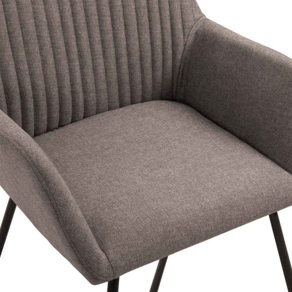 Molli étkezőszék szett, 2 db, bézs, bordázott háttámla, karfás kialakítás, puha szövetborítás, fém lábak, 100 kg teherbírás