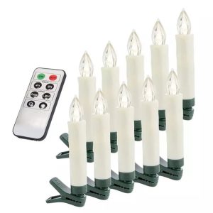 Vezeték nélküli LED gyertya szett, 30 db, távirányítós, időzítővel, elemes (AAA)