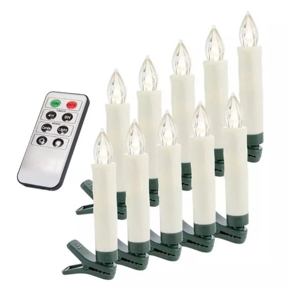 Vezeték nélküli LED gyertya szett, 30 db, távirányítós, időzítővel, elemes (AAA)