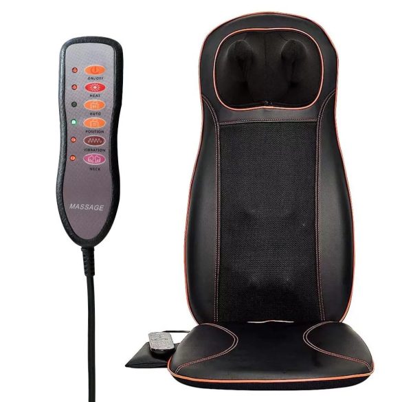 Masszázs ülésbetét, shiatsu, gyúró, vibráció, melegítéssel, autós és hálózati adapter, automatikus kikapcsolás