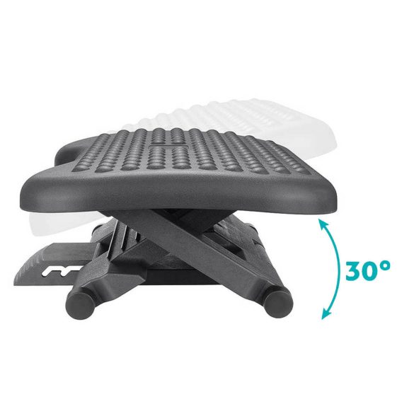 Irodai lábtámasz, 46 × 36 × 17 cm, állítható magassággal és dönthető kialakítással