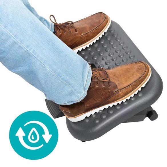 Irodai lábtámasz, 46 × 36 × 17 cm, állítható magassággal és dönthető kialakítással