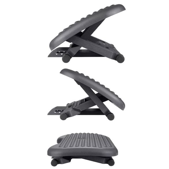 Irodai lábtámasz, 46 × 36 × 17 cm, állítható magassággal és dönthető kialakítással