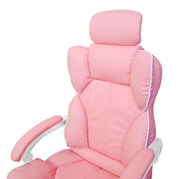 Lux főnöki forgószék, ergonomikus típus, 47 × 50 cm, rózsaszín, műbőr kárpitozás, állítható magasság, dönthető háttámla, fém vázas, görgős