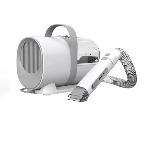 Kisállat ápolókészlet, vákuumos szívótartállyal, 300 W, 1,4 l kapacitás, 6 cserélhető fejjel, 3 órás üzemidővel, 75 dB zajszinttel