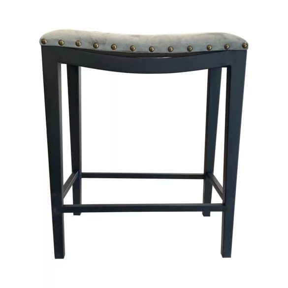 Kitti kárpitozott bárszék, 2 db, szürke, 32 x 52 cm, párnázott ülőfelülettel, stabil fém vázzal és 100 kg teherbírással