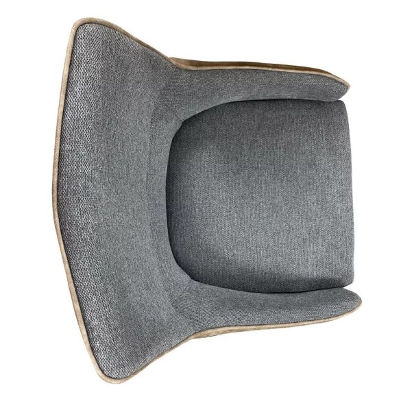 Teddy szék, 2 darab, bézs-szürke és szürke-bézs, szövet borítású, kartámasszal, fém lábak, 120 kg teherbírás