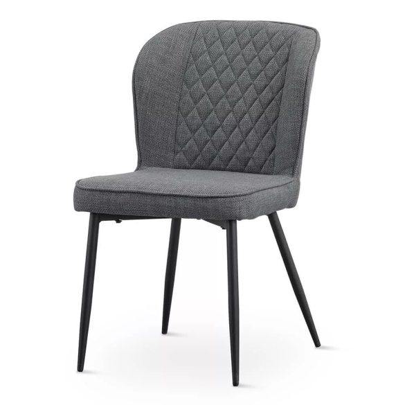 Leo étkezőszék szett, 2 db, szürke, modern design, puha szövet kárpitozás, ergonomikus háttámla, fém szerkezet, 120 kg teherbírás