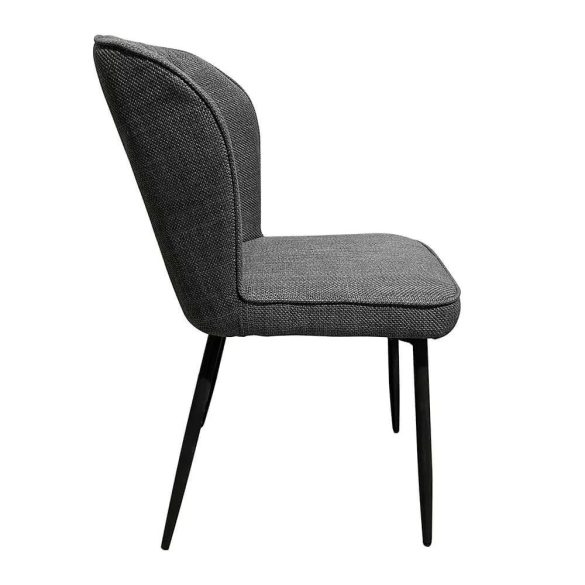 Leo étkezőszék szett, 2 db, szürke, modern design, puha szövet kárpitozás, ergonomikus háttámla, fém szerkezet, 120 kg teherbírás