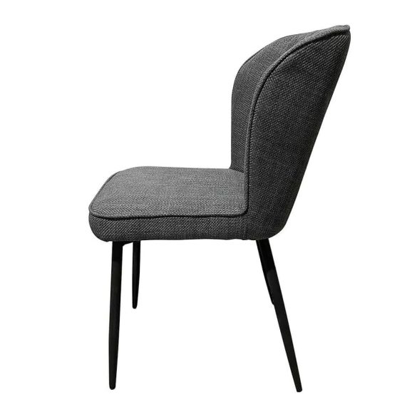 Leo étkezőszék szett, 2 db, szürke, modern design, puha szövet kárpitozás, ergonomikus háttámla, fém szerkezet, 120 kg teherbírás