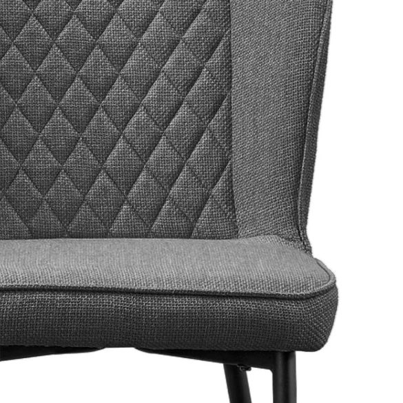 Leo étkezőszék szett, 2 db, szürke, modern design, puha szövet kárpitozás, ergonomikus háttámla, fém szerkezet, 120 kg teherbírás