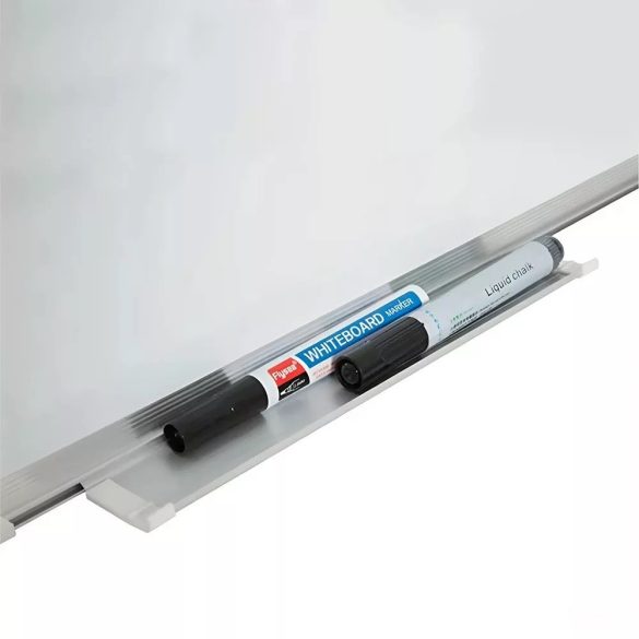 Mágneses flipchart tábla, 70 x 100 cm, műanyag, gurulós, állítható magasságú, 5 db fékezhető kerékkel, filctartó polccal, papír csiptetővel