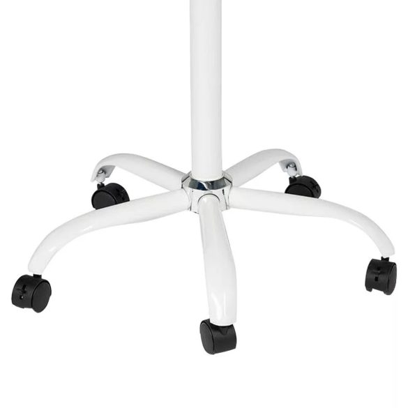 Mágneses flipchart tábla, 70 x 100 cm, műanyag, gurulós, állítható magasságú, 5 db fékezhető kerékkel, filctartó polccal, papír csiptetővel