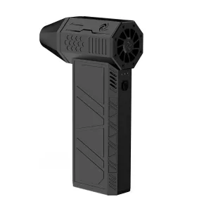 Hordozható ventilátor, Mini Turbo, 9,5×14,5×4 cm, akkumulátoros (4000 mAh), USB-C, 3 fokozat, 130 000 ford/perc, automatikus kikapcsolás, LED jelzés