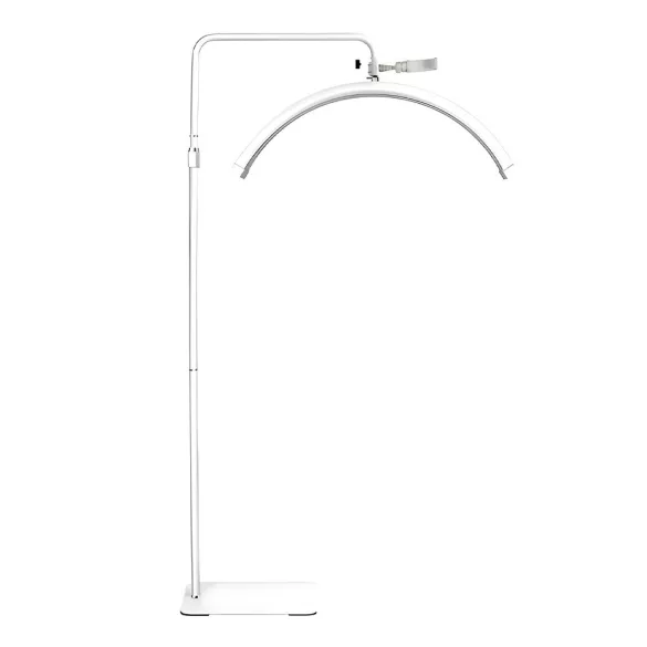 Kozmetikai állólámpa, Moon, 140×75×4 cm, fehér, félhold alakú, LED, 36 W, 2800 lm, 3200–5600 K színhőmérséklet, 10 fényerőfokozat, távirányítós