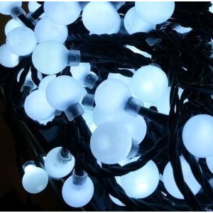 Hideg fehér LED gyöngy fényfüzér 120 izzó