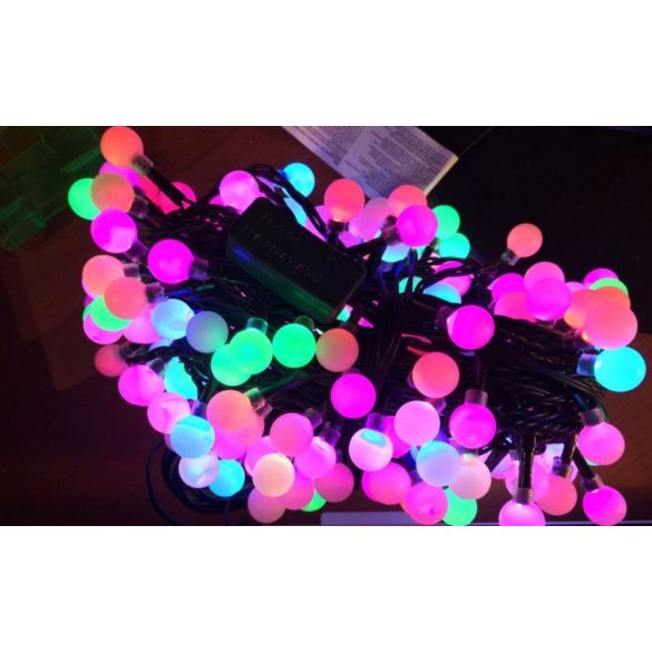 RGB LED gyöngy fényfüzér 180 izzó