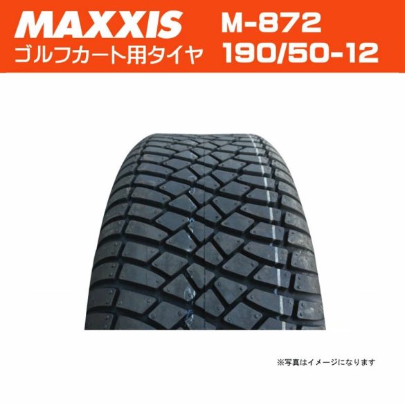 Golfkocsi gumiabroncs, Maxxis M872, 190/50-12 4PR, fekete, tömlő nélküli kivitel, 4 rétegű megerősített szerkezet