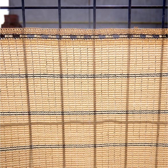 Árnyékoló háló medence fölé, kerítésre, GoldScreen, 1,2x10m, 90%-os takarás, felfogató gyűrű nélkül, bézs