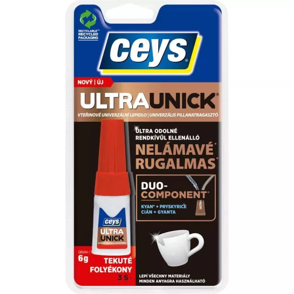Ragasztó Ceys Ultraunick, pillanatragasztó, folyékony, 6 g