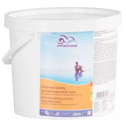   Medence klórtabletta, Chemoform 5603 (200 g), fehér, 3 kg, lassan oldódó, hosszú távú fenntartó klórozáshoz