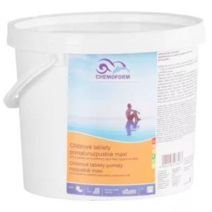 Medence klórtabletta, Chemoform 5603 (200 g), fehér, 3 kg, lassan oldódó, hosszú távú fenntartó klórozáshoz